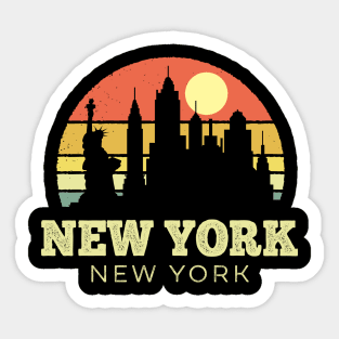 New York New York Vintage Sunset Sticker